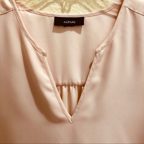 Alfani 3/4 Roll-up Peach Sleeve Top - Picture 9 of 16